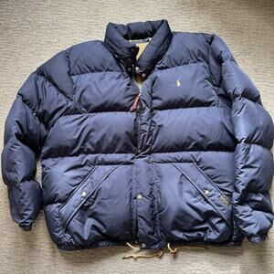 Polo Ralph Lauren 4XLT Navy Hooded Puffer Down Jacket Coat (No Hood)
